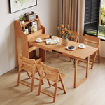 Load image into Gallery viewer, 69'' Rattan Dining Cabinet Table Set Foldable Storage Multi-Chair Design Solid Wood Finish
