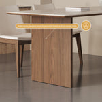Load image into Gallery viewer, Rectangular Dining Table Solid Wood Legs Walnut Veneer Base Sintered Stone Top Modern Design
