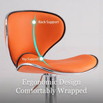 Load image into Gallery viewer, Modern Adjustable Swivel Bar Stool Upholstered Faux Leather Seat Height Adjustable 1 Piece
