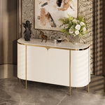 Load image into Gallery viewer, 58.5'' White &amp; Gold Contemporary Sideboard with Adjustable Shelves

