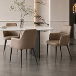 Load image into Gallery viewer, Ergonomic Padded Coffee Brown Microfiber Arm Dining Room Accent Chair 1 Piece
