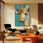 Load image into Gallery viewer, Handcrafted Painting Serene Stare A Giraffe&#39;s Silent Wisdom
