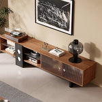 Load image into Gallery viewer, 70.2‘’Mid-Century Modern TV Stand with Record Player Shelf - Wood Storage  Easy Organization
