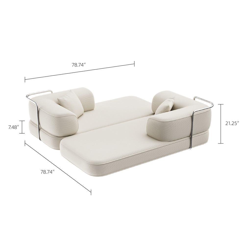 Compressed Sofa Bed Space-Saving Metal Frame Design Stylish