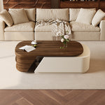 Load image into Gallery viewer, 50.7'' Modern Extendable Coffee Table with Wood Finish &amp; Hidden Storage

