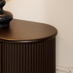 Load image into Gallery viewer, Modern Black TV Stand Console Table with Arched Glass Doors
