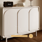 Load image into Gallery viewer, 3-Door Sideboard Cabinet Unique Curved Surface Adjustable Shelves Matte White
