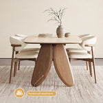 Load image into Gallery viewer, Dining Table with Ceramic Stone Top Wooden Base Modern Elegant Design for Dining Room
