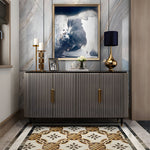 Load image into Gallery viewer, 62.4&#39;&#39; Modern Luxury Elegant Gray and Gold Sideboard with Adjustable Shelves
