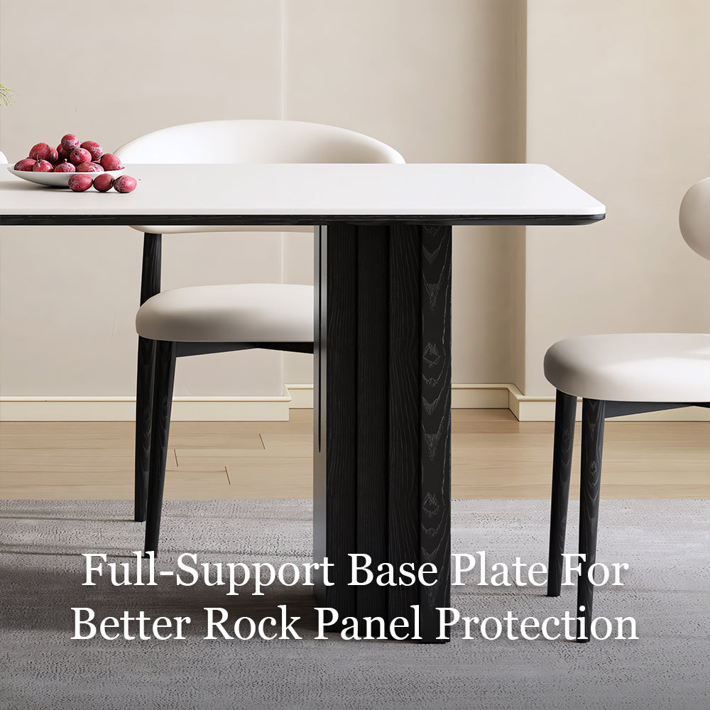 Modern Rectangular Dining Table with White Sintered Stone Top