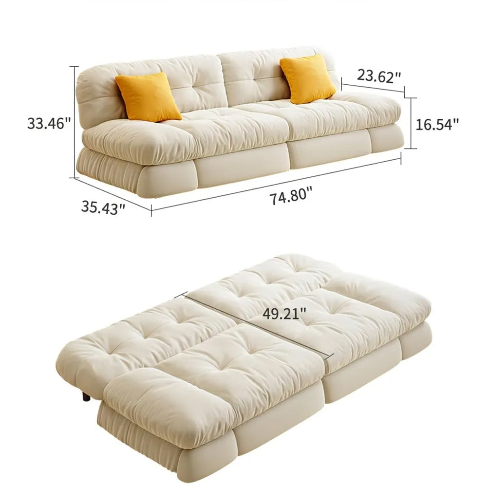 Modern Convertible Sofa Bed with Storage Drawers