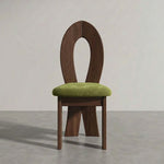 Load image into Gallery viewer, Modern Sculptural Dining Chair Set of 2 Solid Wood Frame Upholstered Seat Curved Loop Back Accent Chair
