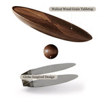 Load image into Gallery viewer, Modern Round Coffee Table with Glass Side Table Walnut Finish Center Table with Sculptural Base
