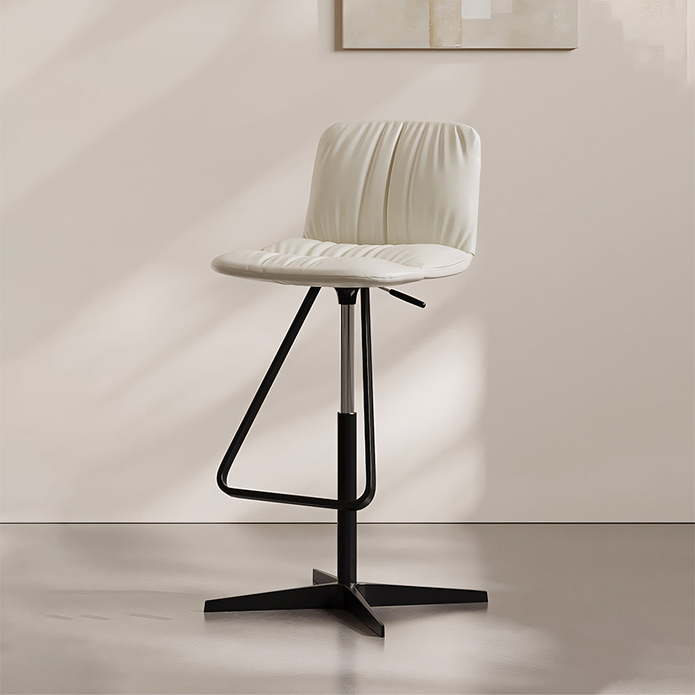 Modern Adjustable Swivel Bar Stool PU Leather Seat Height Adjustable Counter Stool with Metal Base 1 Piece