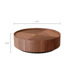 Load image into Gallery viewer, 35.1″ Round Wooden Coffee Table Modern Minimalist Design Large Storage Space
