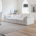 Load image into Gallery viewer, 78&#39;&#39;-110&#39;&#39;Modular White Feather Filled Sofa Extra Deep Seat Pillow Armrest Contemporary Lounge Design
