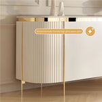 Load image into Gallery viewer, 58.5&#39;&#39; White &amp; Gold Contemporary Sideboard with Adjustable Shelves
