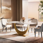 Load image into Gallery viewer, Square Dining Table Contemporary U-Shaped Metal Base Perfect for 4-6 People
