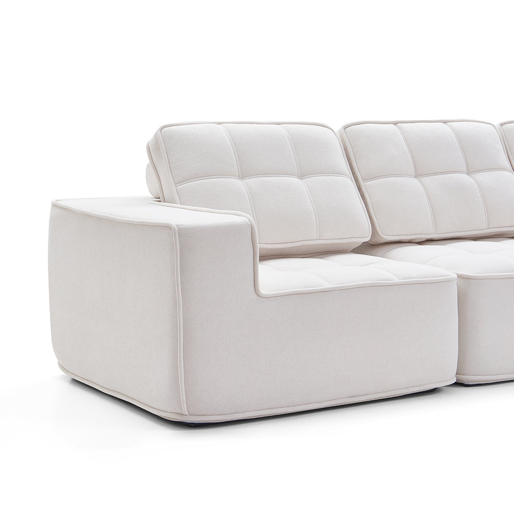 136.5" Modular Compressed Sofa Modern Tufted Lightweight Convertible Sectional for Multi-scene Use