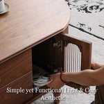 Load image into Gallery viewer, 46.8&#39;&#39; Oval Coffee Table Modern Walnut Design Storage Drawers Cabinets Perfect for Living Rooms
