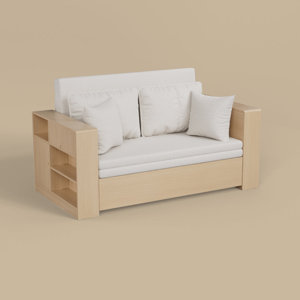 Modern Multifunctional Sofa Bed with Electric Lift Coffee Table & Storage