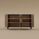 Load image into Gallery viewer, 62.4'' Modern Luxury Elegant Gray and Gold Sideboard with Shelves
