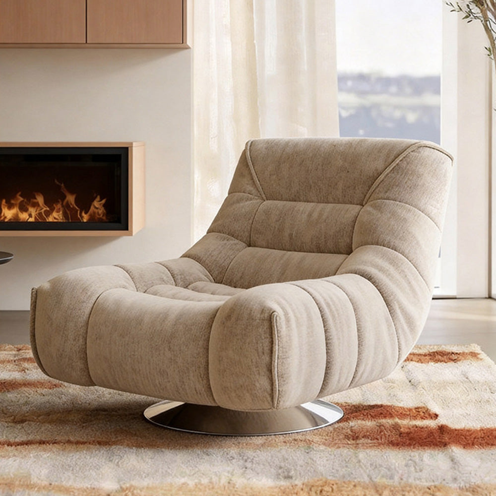 Modern Swivel Lounge Chair with Plush Upholstery Oversized Accent Chair