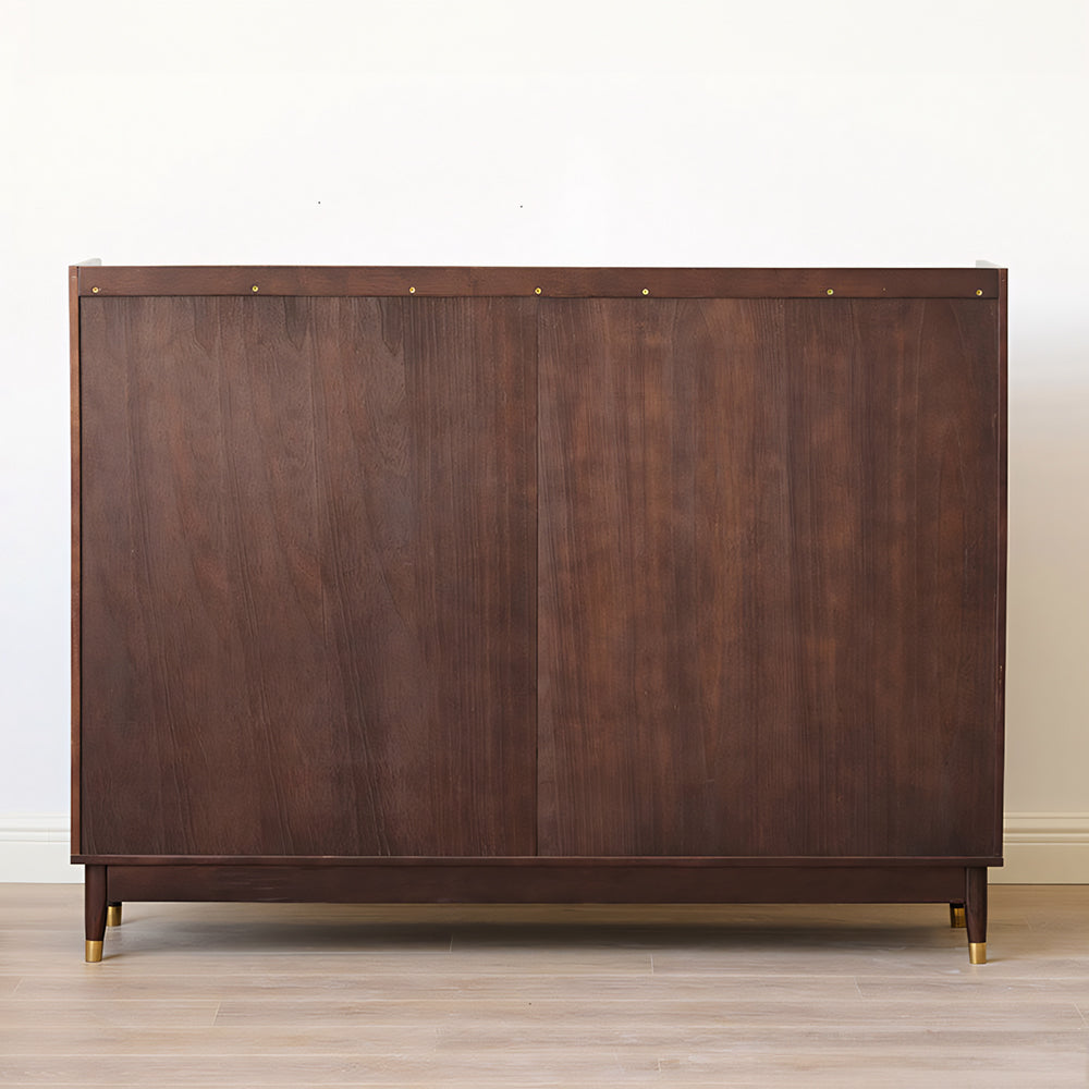 31.4''/47.2'' Modern Wooden Shoe Cabinet with Louvered Doors Large Capacity Entryway Storage Organizer