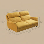 Load image into Gallery viewer, 66.9'' Modern Fabric Pull Out Sofa Bed with Mattress Convertible Sleeper Couch with Metal Frame Upholstered Loveseat
