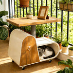 Load image into Gallery viewer, Modern Extendable Coffee Table with Walnut Finish Top and Hidden Storage Rolling Table
