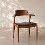 Load image into Gallery viewer, Modern Solid Wood Dining Chair with Handwoven Paper Rope Seat and Sculptural Armrests 1 Piece
