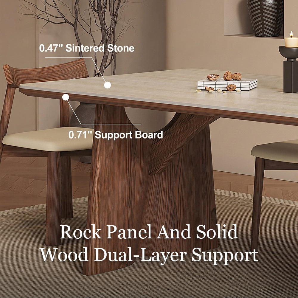 Modern Rectangular Dining Table with Sintered Stone Top
