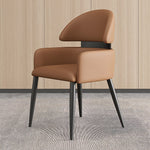 Load image into Gallery viewer, Set of 2 Modern Faux Leather Dining Chair with Curved Backrest Upholstered Seat Carbon Steel Legs Minimalist Dining Room Chair
