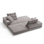 Load image into Gallery viewer, 70&#39;&#39;-78&#39;&#39;Convertible Sofa Bed Tufted Cushion Armrest Foldable Design in Grey Fabric Upholstery
