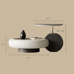 Load image into Gallery viewer, Modern Sculptural Coffee Table with Elevated Marble Glass Top and Curved Base Design

