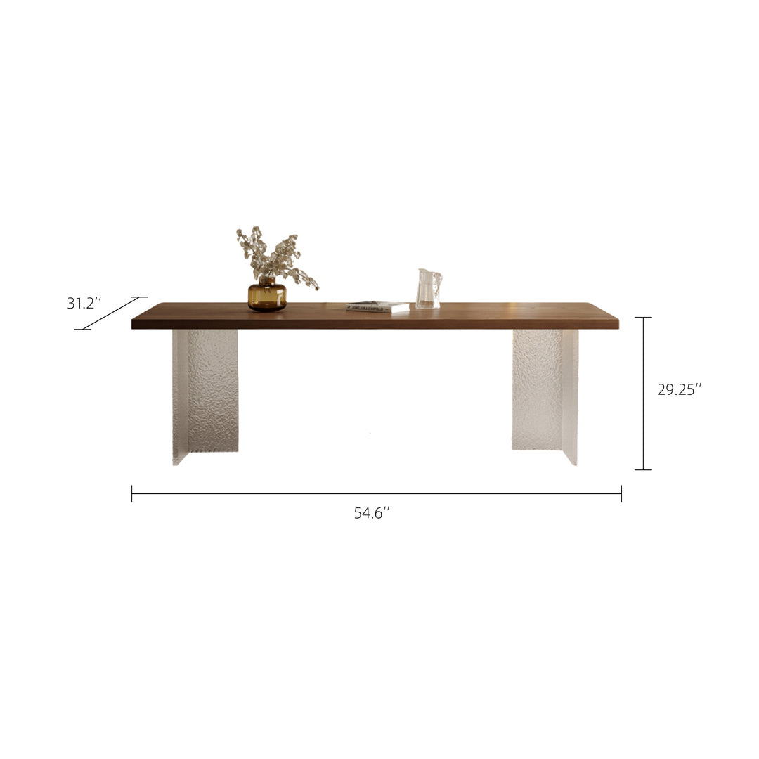 54.6''Dining Table Set with Boucle Chairs, Artistic Base, Space-Saving Design