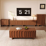 Load image into Gallery viewer, 47.2'' Modern Wood Coffee Table with Sculpted Panel Design
