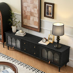 Load image into Gallery viewer, 70.87&quot; Mid-Century Ribbed TV Console Natural Red Oak Retro Wood Finish Fluted Design
