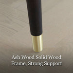 Load image into Gallery viewer, Modern Upholstered Dining Chair Set of 2 Curved Back Accent Chair with Faux Leather Armrests and Ash Wood Legs
