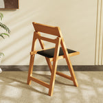 Load image into Gallery viewer, 4PCS Folding Chair Solid Wood with Black Leather Seat Space-Saving Durable Elegant Design
