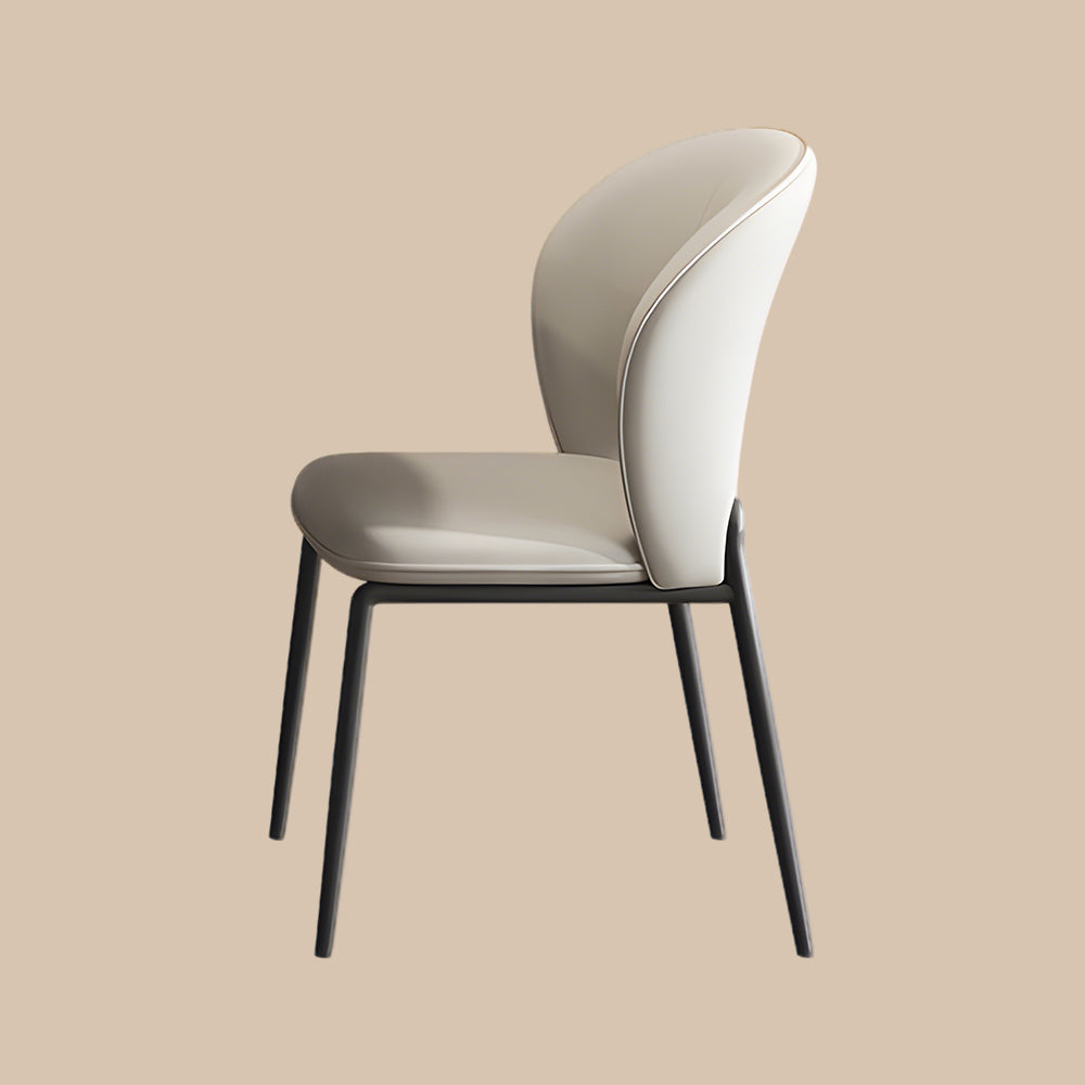 Set of 2 Luxurious Elegant Modern Dining Chairs Sleek Leather Design with Ergonomic