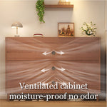 Load image into Gallery viewer, 47.2''/55.1'' Modern Walnut Entryway Shoe Cabinet with Drawer Stylish Storage Organizer
