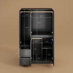 Load image into Gallery viewer, Modern Black Three-Door Wardrobe with Drawers Eco-Friendly Design &amp; Elegant Storage
