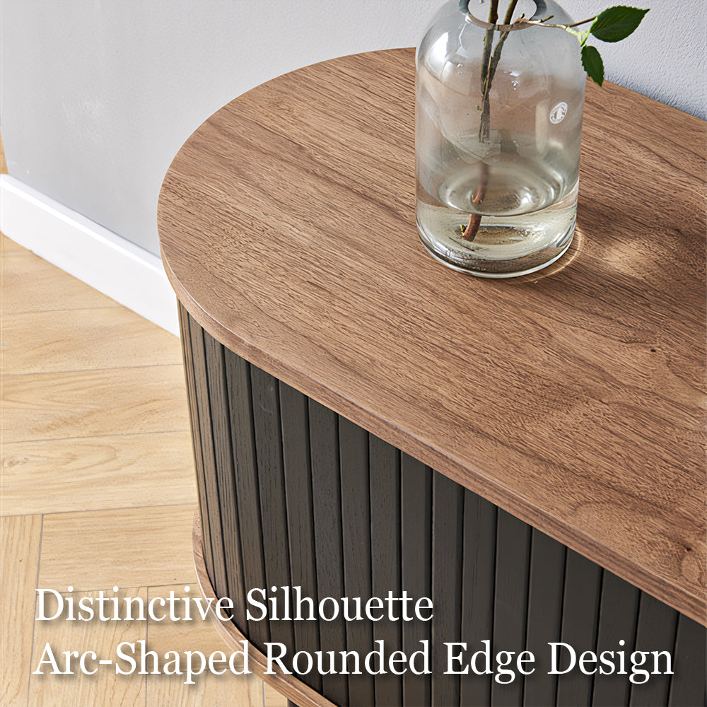 70.2'' Mid Century Modern TV Stand Minimalist Design Adjustable Storage Compact Space Saving