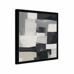 Load image into Gallery viewer, Original handmade abstract painting in black, white, grey, and beige tones, minimalist geometry adding serene artistry to any space.
