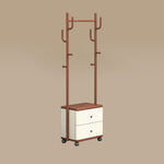 Load image into Gallery viewer, 71.37&#39;&#39; Coat Rack with Storage Drawers Modern Multifunctional Organizer  Space-Saving Design Smooth Mobility
