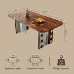 Load image into Gallery viewer, 62.4" Modern Dining Table Artistic Leg Panels Dual-Tone Contrast
