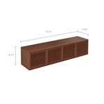 Load image into Gallery viewer, 72.15&#39;&#39;Walnut Straight Vertical Slatted TV Stand Modern Minimalist Large Storage
