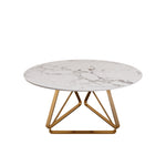 Load image into Gallery viewer, Round Marble Dining Table Modern Gold Metal Base with Lazy Susan
