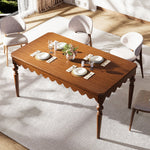 Load image into Gallery viewer, 54&#39;&#39;Vintage Carved Dining Table Solid Wood Build Elegant Silhouette Multi-Scene Use
